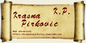 Krasna Pirković vizit kartica